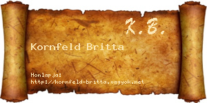 Kornfeld Britta névjegykártya